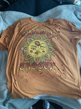 Child of the Sun Distressed Orange Graphic Tee